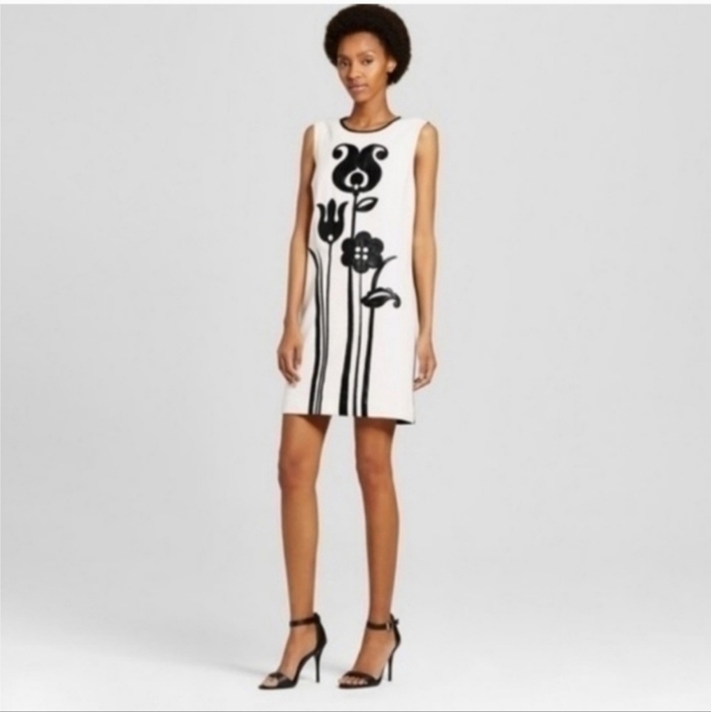 Victoria Beckham for Target Black & White Tulip Floral Print Shift Dress - S - Picture 2 of 12